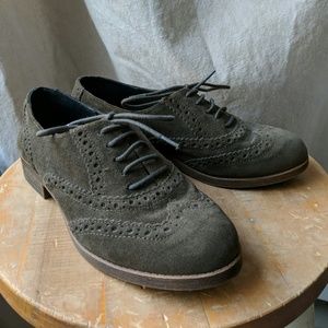 Sole Society Olive Suede Oxfords